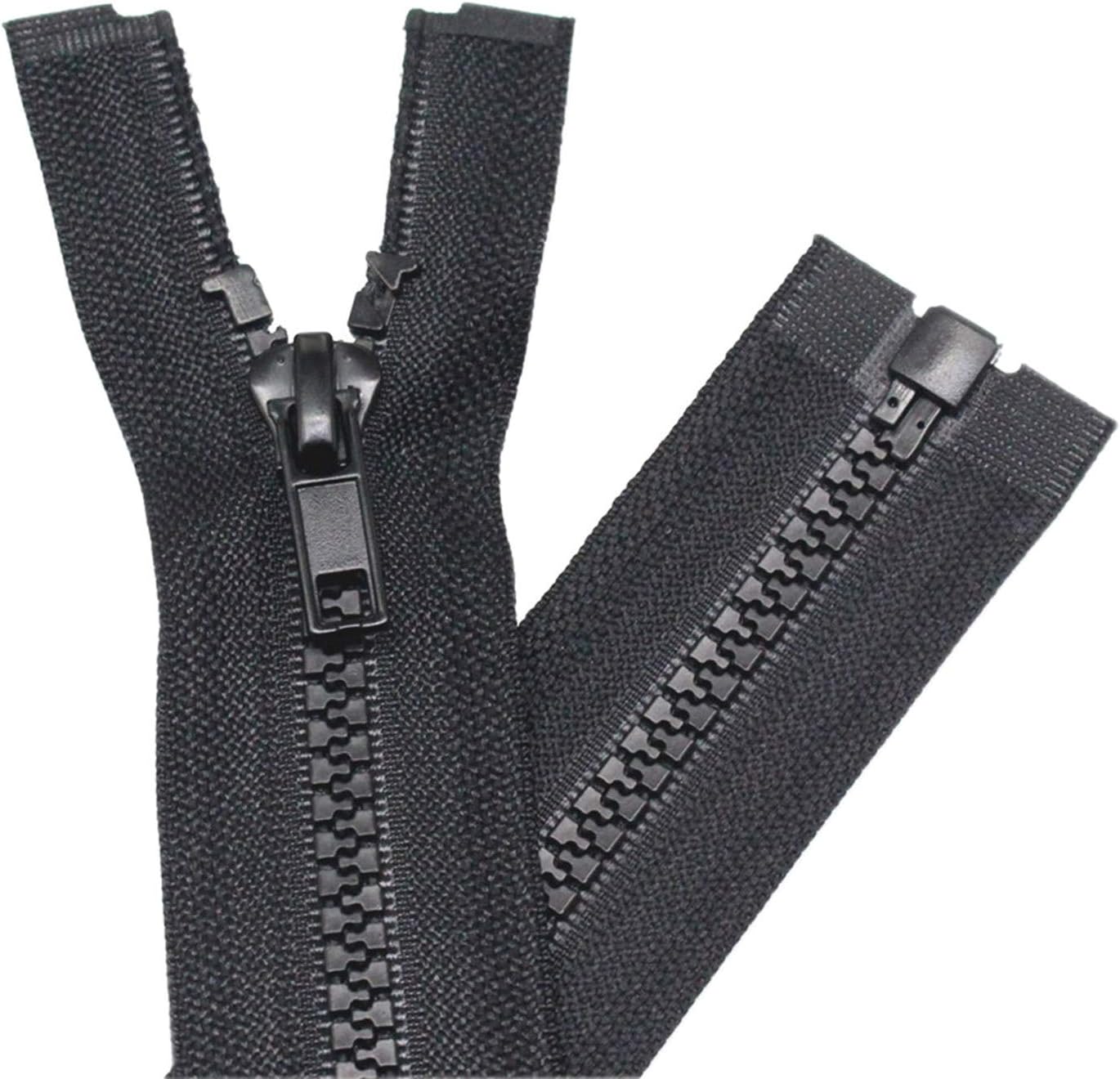 YaHoGa 2PCS #5 29 Inch Separating Jacket Zippers for Sewing Coats Jacket Zipper Black Molded Plastic Zippers Bulk (29" 2pc) FUN GUYS SHOP   FUN GUYS SHOP